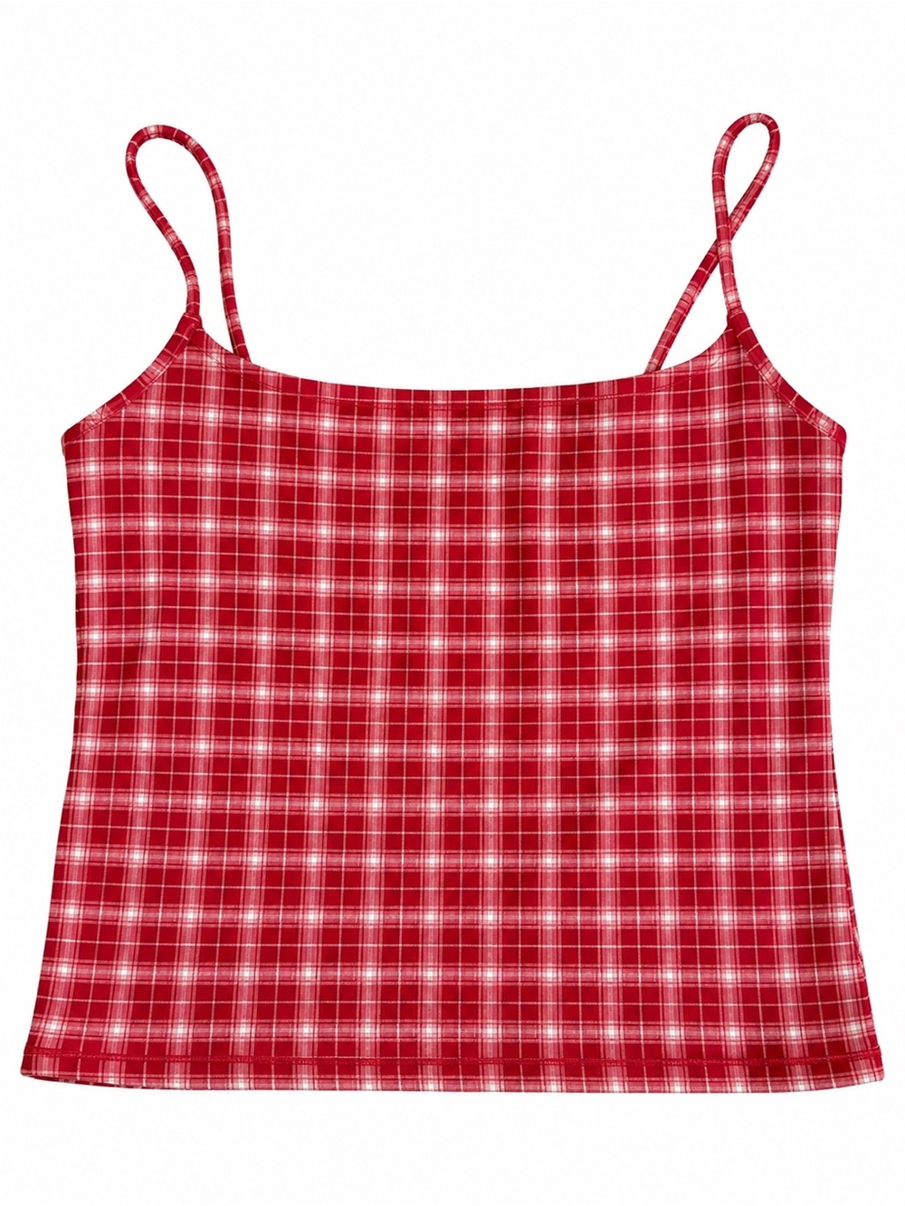 SUUKSESS Red Plaid Spaghetti Strap Cami Top Size Medium